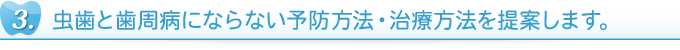 虫歯と歯周病にならない予防方法・治療方法を提案します。